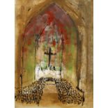 Nicholas Fairbairn (1933-1995) Worship signed and inscribed (to reverse) watercolour and gouache