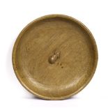 Robert Thompson of Kilburn (1876-1955) Mouseman bowl oak carved mouse signature 29cm diameter.