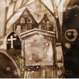 George Birrell (b.1950) Gravestones signed (lower right) ink and wash 23.7cm x 23.7cm. Provenance: