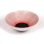 Peter Wills (Contemporary) Bowl pink glaze signed 18cm diameter.