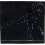 Eric Gill (1882-1940) The Tennis Player woodcut 11.5cm x 10cm.