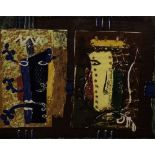 John Piper (1903-1992) for David Whitehead Ltd. Foliate Heads screen printed cotton textile 52cm x