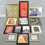 A collection of contemporary prints and framed posters,