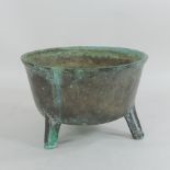 A 19th century bronze smelting pot,