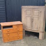 A 19th century grained pine chest of drawers,