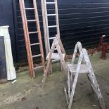 Two wooden stepladders,