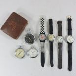 A collection of various wristwatches,