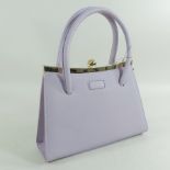 A lilac leather handbag, by Osprey,