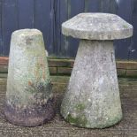 A staddle stone, 72cm tall overall,