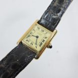 A Must de Cartier ladies silver wristwatch,