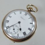A 19th century Waltham gold plated open faced pocket watch