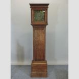 An 18th century oak long case clock, the brass dial signed John Boreham, Shimpling,