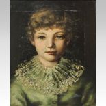 English School, circa 1910, portrait of a young girl, oil on canvas,