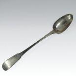 A George III silver fiddle pattern basting spoon, Edinburgh 1814, engraved with an initial,