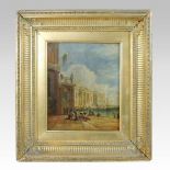 Attributed to Edward Pritchett, 1808-1894, a view of Santa Maria della Salute Venice, oil on board,