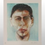 After Francis Bacon (*ARR), Head of John Edwards, coloured lithograph with facsimile signature,