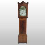A 19th century mahogany cased longcase clock, the fourteen inch arched dial with Roman hours,