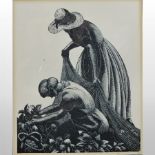 Clare Leighton (*ARR), 1898-1989, British/American, fruit pickers, woodblock print,