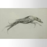 Jonathan Trowell (*ARR), 1938-2013, greyhound, charcoal, 44 x 74cm, framed,