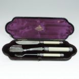 A Victorian silver plated three piece cheese serving set,