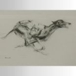 Jonathan Trowell (*ARR), 1938-2013, greyhound, charcoal on paper,