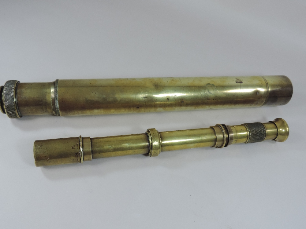 A World War I brass sighting telescope, inscribed W. Watson and sons Ltd. - Image 2 of 7