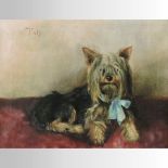 J Longridge, late 19th century, Toto the Yorkshire terrier, signed oil on canvas, signed,