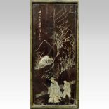An antique oriental lacquered screen,