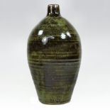 David Leach, 1911-2005, a brown glazed studio pottery vase, impressed mark to base,