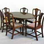 A Regency mahogany breakfast table, with a hinged oval top, on a splayed base, 150 x 90cm,