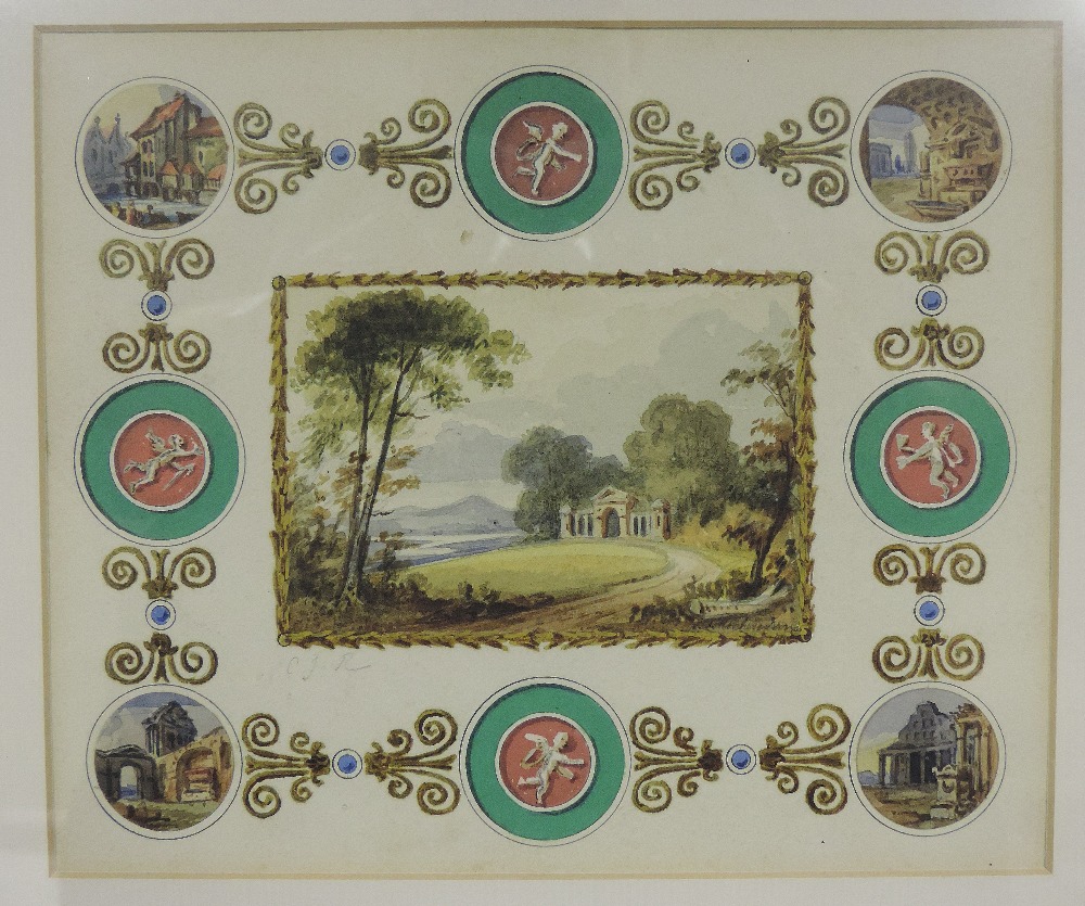 Charles James Richardson, 1806-1871, landscape, watercolour, with vignettes, - Image 2 of 7