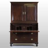 A 19th century mahogany secretaire cabinet,