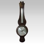 A 19th century mahogany cased wheel barometer,