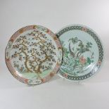 An early 20th century Chinese famille verte dish, of dished circular shape,