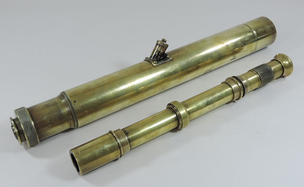 A World War I brass sighting telescope, inscribed W. Watson and sons Ltd. - Image 5 of 7