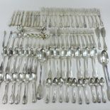 A 19th century silver plated fiddle and shell pattern part table service,