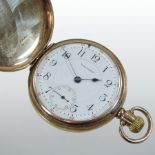 An early 20th century Waltham 9 carat gold cased full hunter pocket watch,