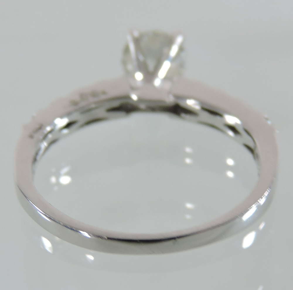 An 18 carat white gold diamond solitaire ring, approximately one carat, - Image 3 of 4
