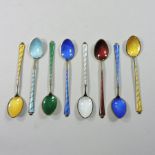 A set of eight early 20th century Danish silver gilt coffee spoons,