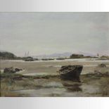 Alexander Brownlie-Docharty, 1862-1940, coastline with boats, signed and dated '96, oil on board,