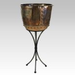 A 19th century riveted copper copper, on stand,