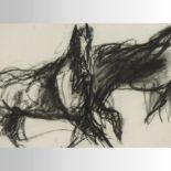 English school, 20th century, study of horses, charcoal, inscribed to reverse,