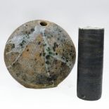 Robert Fournier, 1915-2008, a studio pottery moon flask, impressed mark to base, 23cm tall,