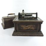 A late 19th century American type AO Graphophone, made by The American Graphophone Company,