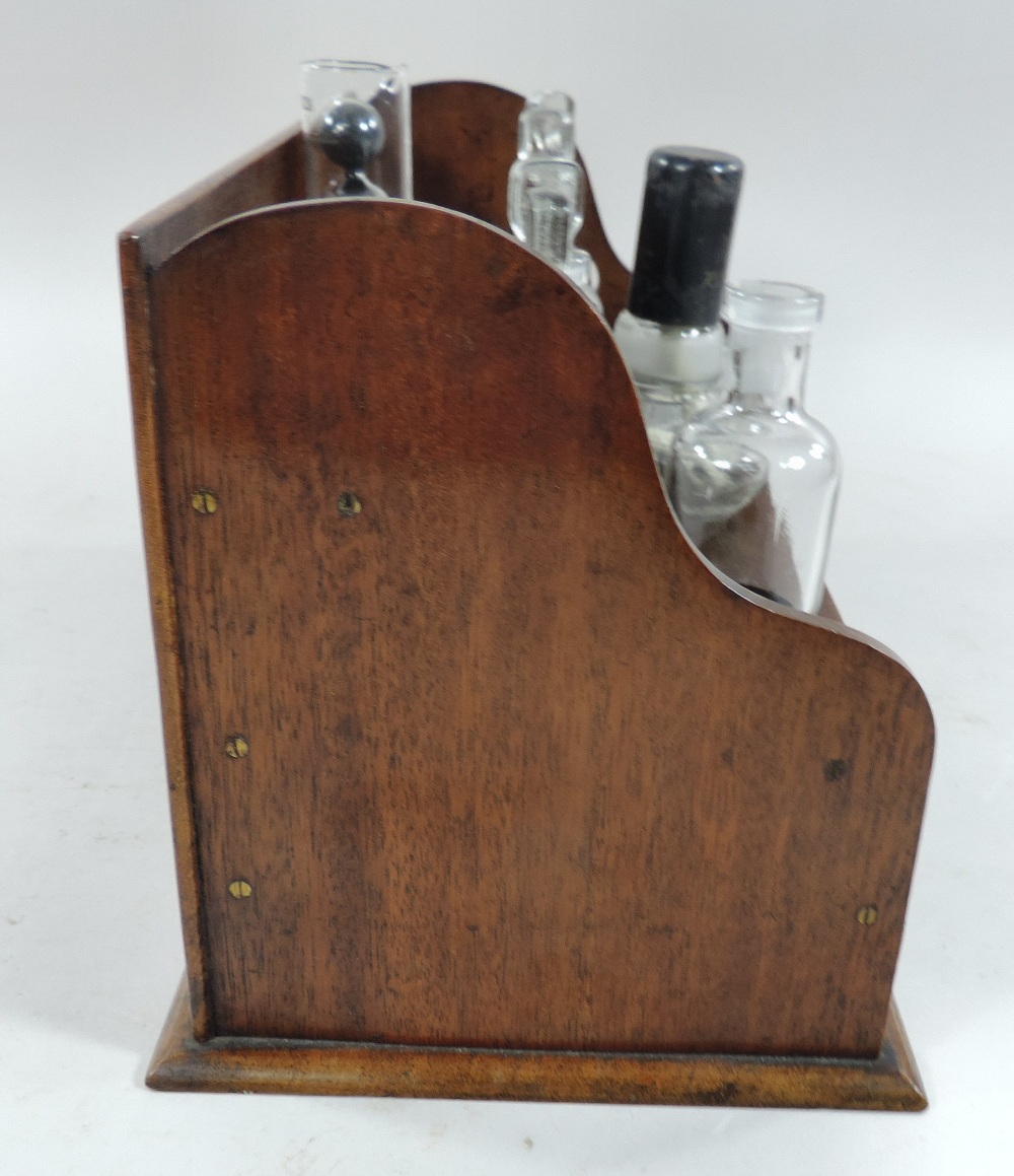 A 19th century mahogany apothecary stand, containing seven various glass jars, with a drawer below, - Bild 5 aus 16