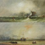 Attributed to C Taylor, 19th century, coastal scene, signed with monogram, oil on canvas,