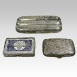 A late Victorian silver cigar case, of hinged form, engraved with scrolling foliate designs,