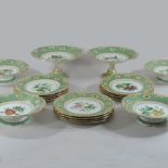 A 19th century Staffordshire porcelain part dessert service, circa 1830,