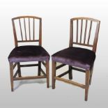 A matched set of ten George III mahogany dining chairs, with upholstered seats,
