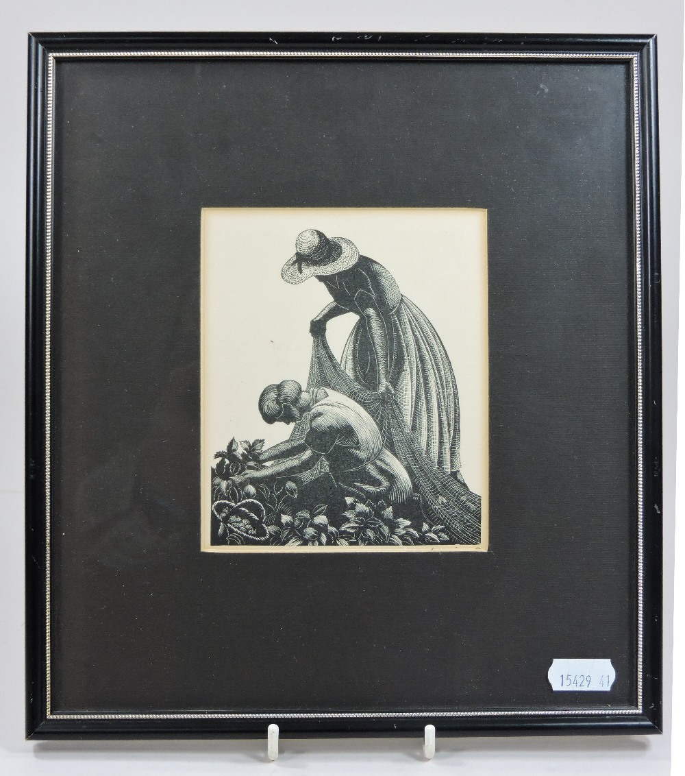 Clare Leighton (*ARR), 1898-1989, British/American, fruit pickers, woodblock print, - Bild 4 aus 4